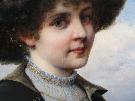 Detail of &quot;Girl in Elegant Dress&quot; by Ferdinand Wagner.