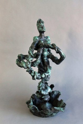 Image of Yulla Lipchitz bronze sculpture depicting an abstraction of the artist twined into a tree form.