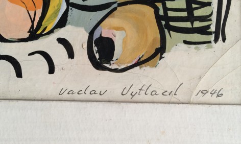 Signature on 1946 Still Life by Vaclav Vytlacil.