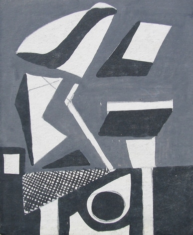 Image of untitled abstraction #005 in black, white and grey by Vaclav Vytlacil.