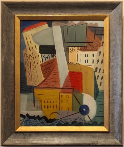 Frame on &quot;City Harbor, Albany&quot; 1931 oil painting by Vaclav Vytlacil.