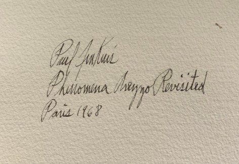 Verso inscription on &quot;Phenomena Arezzo Revisited&quot; watercolor by Paul Jenkins.