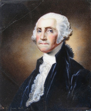 Miniature portrait of George Washington by artist William Birch.