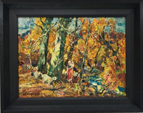 Image of black frame on &quot;Mother and Child&quot; painting by John Cositgan.