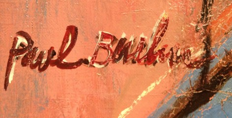 Image of signature on &quot;Heads or Tails&quot;painting by Paul Burlin.