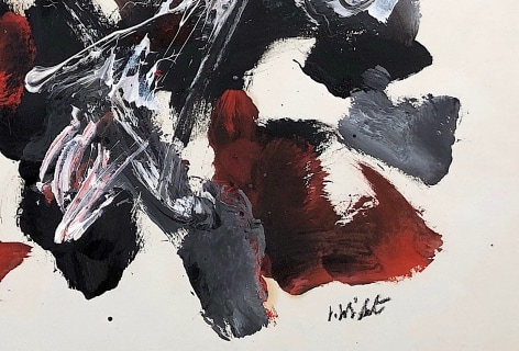 Image of signature on abstract untitled #051 painting by John Von Wicht.