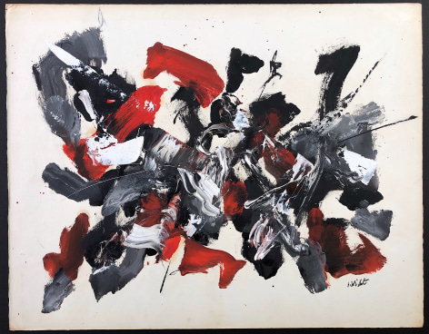 Image of full sheet on abstract untitled #051 painting by John Von Wicht.