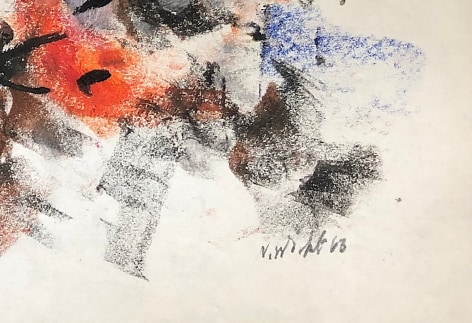Image of signature and date on abstract untitled #017 painting by John Von Wicht.