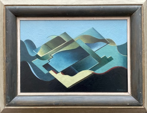 Frame view of Untitled Abstraction painting by Frederick Kann 1931.