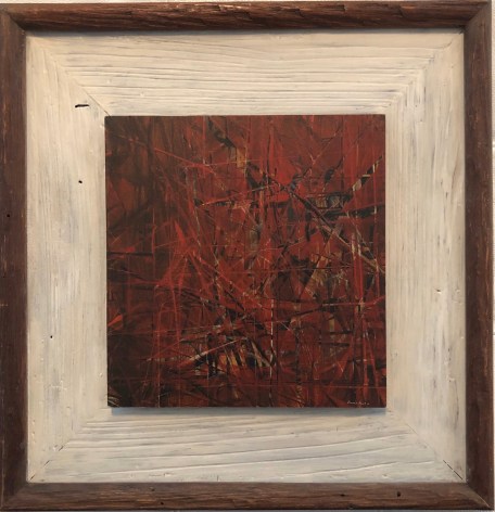 Image of painted frame on Untitled 1963 abstraction by Jimmy Ernst.
