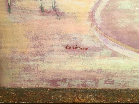 Image of signature on &quot;Circus Jumpers No 2&quot; painting by Jon Corbino.