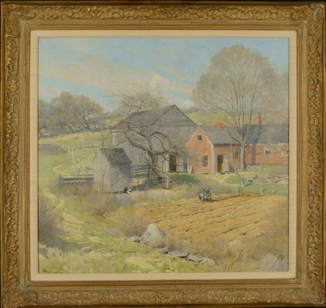 Frame view of Red House, Rindge, NH by Ogden Pleissner.