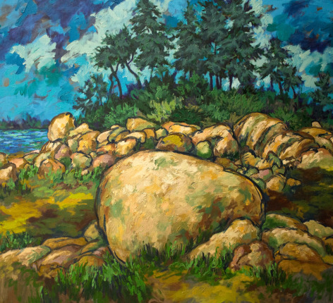 Sold oil painting of Deer Isle, Maine by Easton Pribble.