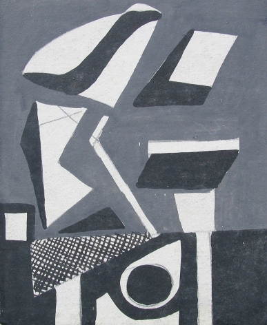 Image of black and white untitled abstraction (005) by Vaclav Vytlacil.