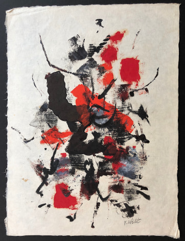 Image of abstract untitled #004 painting by John Von Wicht depicting uncut full sheet.