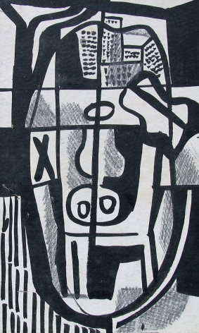 Image of untitled abstraction #019 in black and grey by Vaclav Vytlacil.
