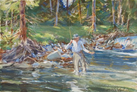 Sold archive painting titled &quot;Trout Stream&quot; by John Whorf.