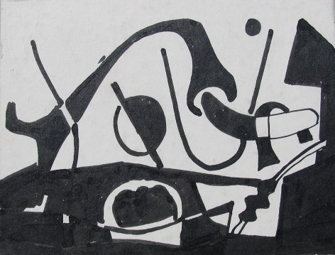 Image of Vaclav Vytlacil untitled abstract black and white painting from 1937.
