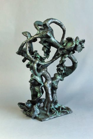 Image of Yulla Lipchitz abstract bronze sculpture titled &quot;Woman Dancing About Trees&quot;.