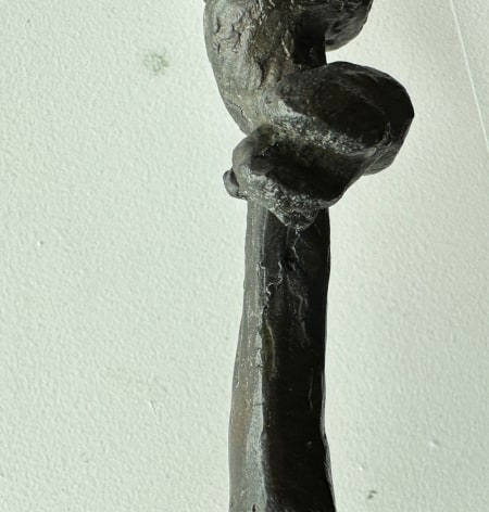 Close up image of bronze sculpture titled Snake &amp; Bird on Branch #2 by Yulla Lipchitz.