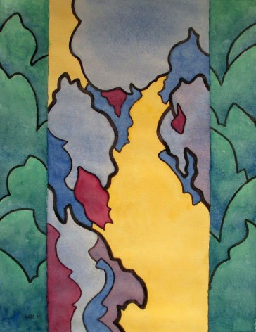Sold untitled 1998 watercolor by Easton Pribble.