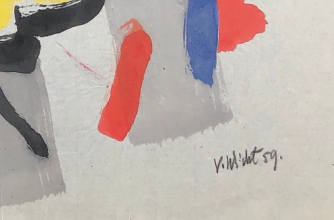 Image of signature and date on untitled #113 abstract painting by John Von Wicht.