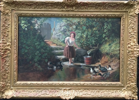 Frame of &quot;Pleasant Thoughts painting by A.F. Tait.