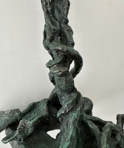 Image of detail on Woman Lying Down &amp; Growing with Tree bronze sculpture by Yulla Lipchitz.
