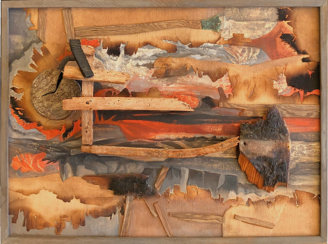 Frame on &quot;Pyromaniac's Pyre&quot; by Mary Spencer Nay.