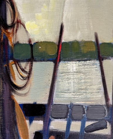 Image of close-up detail on seascape painting &quot;After Showers &ndash; Maine Coast&quot; by Edward Christiana.