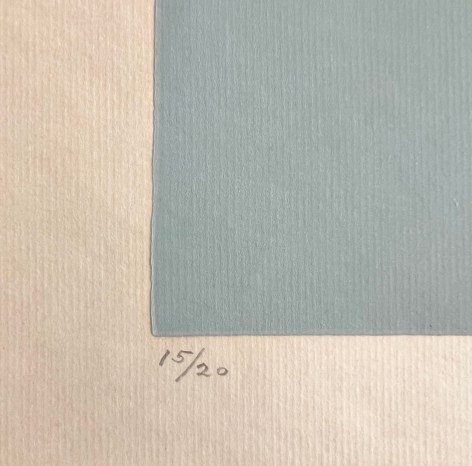 Image of the edition on untitled (027) lithograph in light blue by Hans Burkhardt.