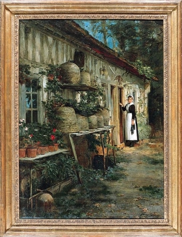 Frame view of the &quot;Beekeeper's Daughter&quot; painting by Henry Bacon.