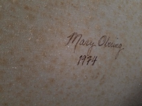 Signature verso on The Great Plains by Mary Obering.