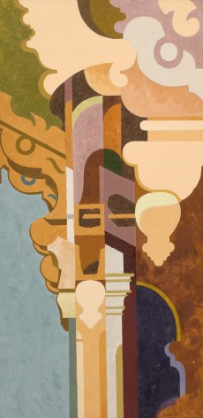 Oil painting of porch column by Easton Pribble.