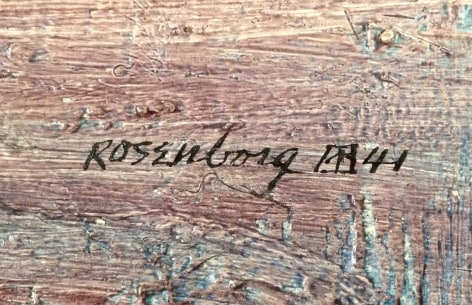 Signature recto on &quot;Full Moon&quot; painting by Ralph Rosenborg.