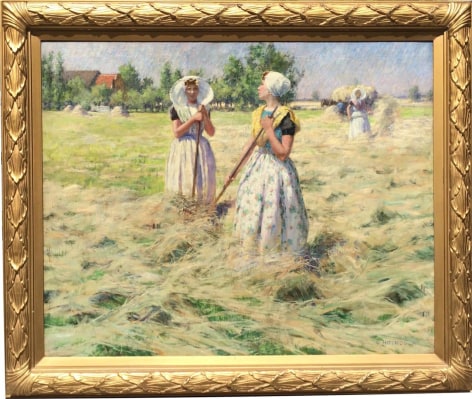 Image of gold frame on &quot;Haymakers Zeeland&quot; painting by George Hitchcock.