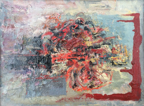 Image of an abstract oil painting entitled &quot;Flowers and Tears&quot; by Hans Burkhardt.