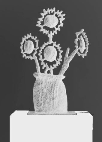 BRINTZ GALLER, _DONALD BAECHLER, Untitled (Flower Four), White, 2017, 27 x 18 x 7 inches, Unique Art