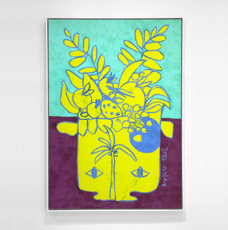 Brintz Gallery, Corey Mason Lemon, 2022, Pigment on primed canvas, 58 x 39 x 2 inches, 147.3 x 99.1 x 5.1 centimeters Framed, Unique Art