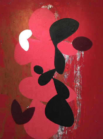 BRINTZ GALLERY, ENOC PEREZ, Shapes # 4, 2015, Oil on canvas, 80 by 60 inches, Unique Art