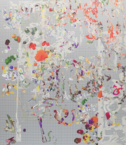 BRINTZ GALLERY, PETRA CORTRIGHT, &quot;Dragonball Z,&quot; stations FUHITSU (France) &quot;HUNTING NEBRASKA&quot;, 2019, Digital painting on anodized aluminum, 67 &frac12; by 59 inches, Unique Art