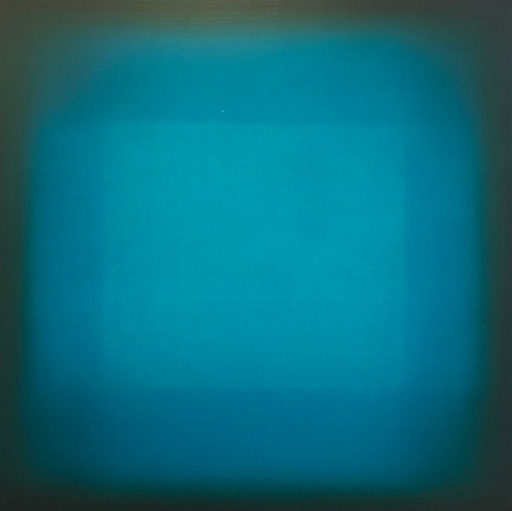 BRINTZ GALLERY, ERIC FREEMAN, Turquoise Crossing Turquoise 2018, Oil on canvas, 30 by 30 inches, The Colour of Light, Unique Art