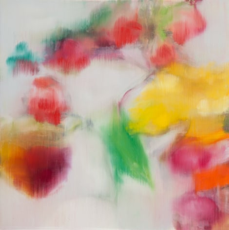 BRINTZ GALLERY, ROSS BLECKNER, Untitled, 2017, Oil on canvas, 18 by 18 inches, Flora, Unique Art