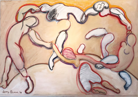 Larry Rivers, The Ochre Dance, 1993-Oil on canvas mounted on sculpted foam board-47x67x2.5.jpg