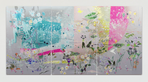 BRINTZ GALLERY, PETRA CORTRIGHT, 1 on 1 sxal videoconferencing&quot;_32bit file size limit linux_77th troop command, 2020, 59.75 x 117.75 inches, Unique Art