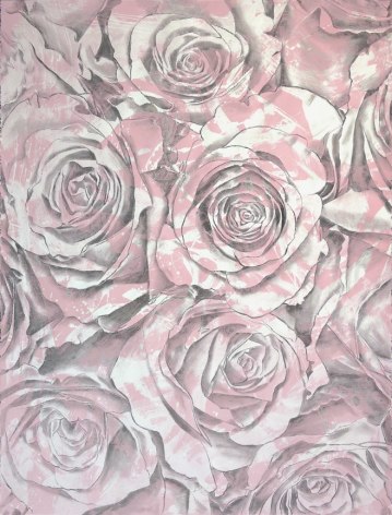 John Newsom Shangri-La | Everlasting Bloom (Cadmium Red Light Pink), 2017 Flashe and Charcoal on Paper