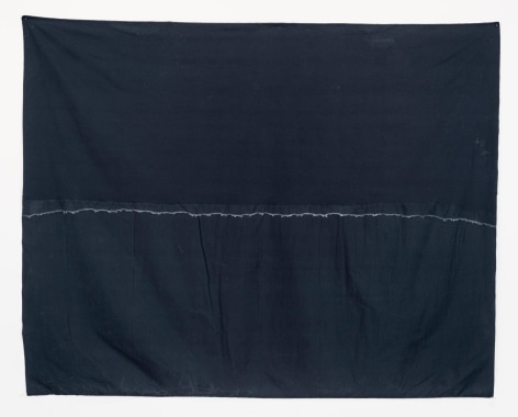 Multiverso (Orizzonte Blu), 2019, fabric and sea water