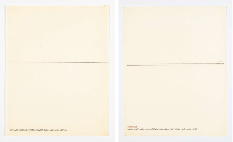 Emilio Prini,&nbsp;Untitled, 1970-75, drawings with Olivetti 22, 28 x 22 cm (each)