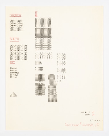 Emilio Prini, Untitled, 1974, drawing with Olivetti 22, pen, 28 x 22 cm