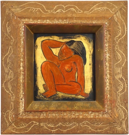 Angel Botello, Crouching Nude, circa 1950